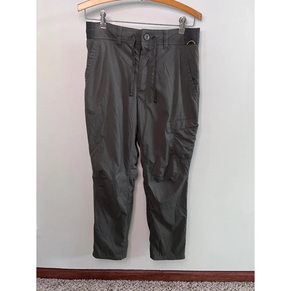 REI Co-op Mens Hiking Pants 32x27.5 Dark Olive Green Cargo Outdoor Trousers